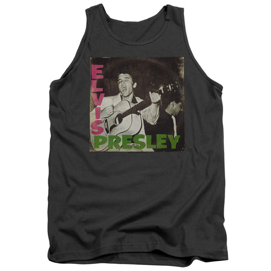 Elvis Presley First Lp Mens Tank Top Shirt Charcoal Officially Licensed