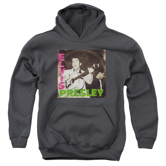Elvis Presley First Lp Kids Youth Hoodie Charcoal Officially Licensed