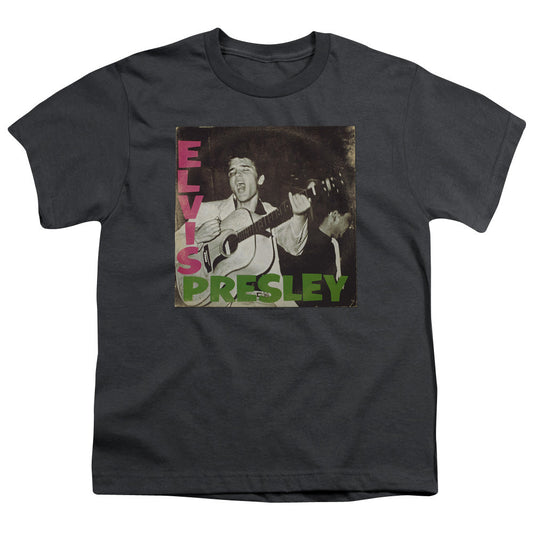 Elvis Presley First Lp Kids Youth T Shirt Charcoal Officially Licensed
