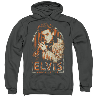 Elvis Presley Stripes Mens Hoodie Charcoal Officially Licensed