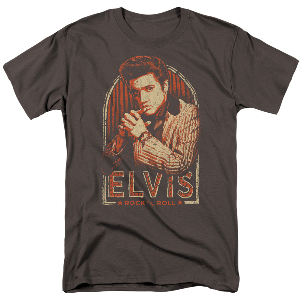 Elvis Presley Stripes Mens T Shirt Charcoal Officially Licensed