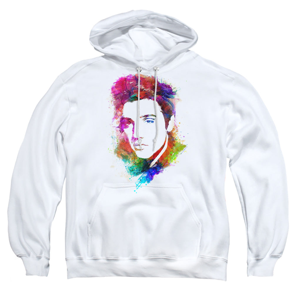 Elvis Presley Watercolor King Mens Hoodie White Officially Licensed
