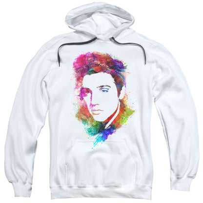 Elvis Presley Watercolor King Mens Hoodie White Officially Licensed