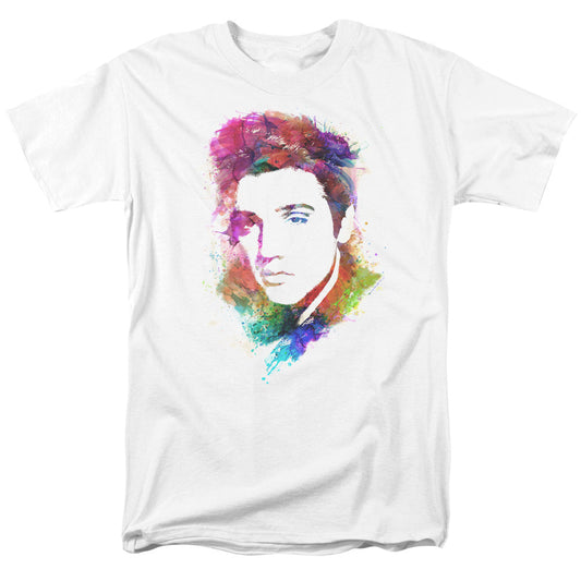 Elvis Presley Watercolor King Mens T Shirt White Officially Licensed