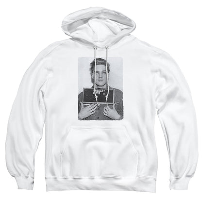 Elvis Presley Army Mug Shot Mens Hoodie White Officially Licensed