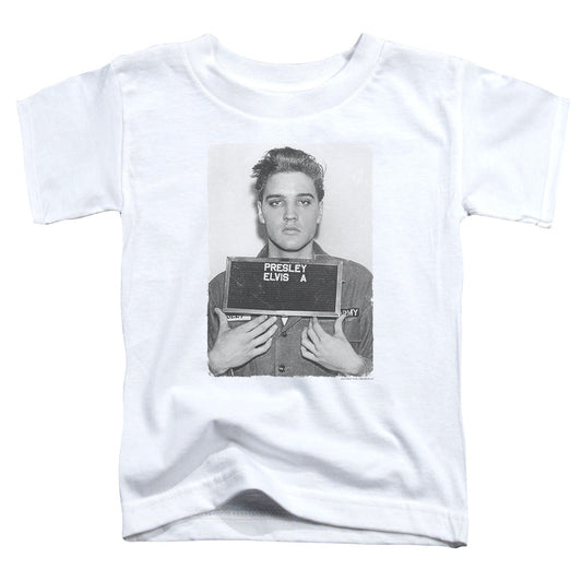 Elvis Presley Army Mug Shot Toddler Kids Youth T Shirt White Officially Licensed