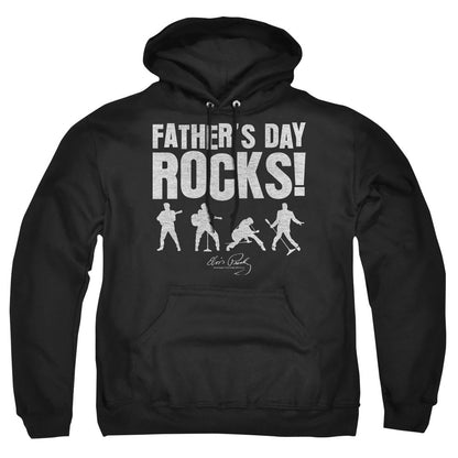 Elvis Presley Fathers Day Rocks Mens Hoodie Black Officially Licensed