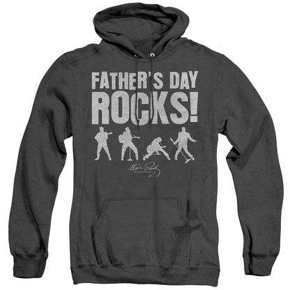 Elvis Presley Fathers Day Rocks Mens Heather Hoodie Black Officially Licensed
