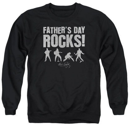 Elvis Presley Fathers Day Rocks Mens Crewneck Sweatshirt Black