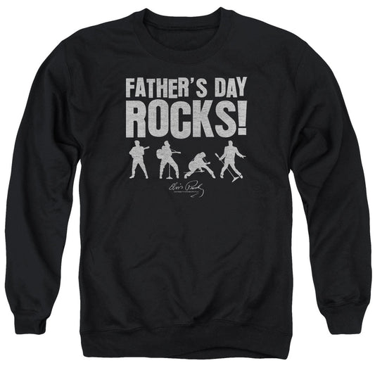 Elvis Presley Fathers Day Rocks Mens Crewneck Sweatshirt Black