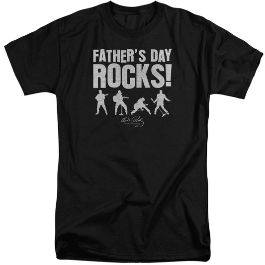 Elvis Presley Fathers Day Rocks Mens Tall T Shirt Black Officially Licensed