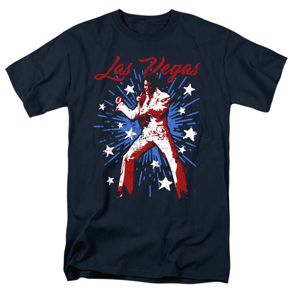Elvis Presley Vegas Superstar Mens T Shirt Navy Officially Licensed