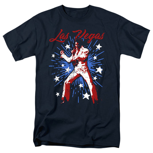 Elvis Presley Vegas Superstar Mens T Shirt Navy Officially Licensed