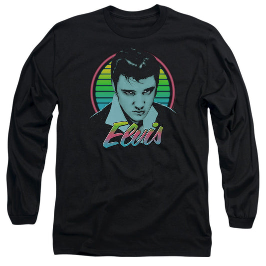 Elvis Presley Neon King Mens Long Sleeve Shirt Black Officially Licensed Officially Licensed