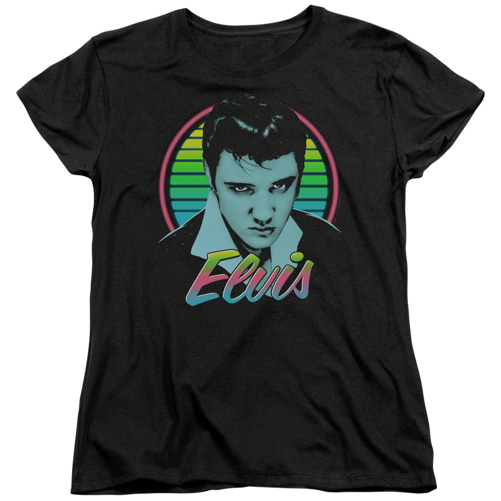 Elvis Presley Neon King Womens T Shirt Black Officially Licensed
