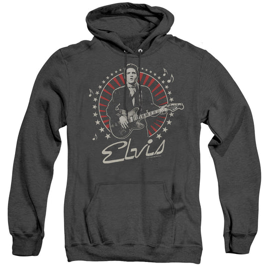 Elvis Presley Stars Heather Mens Hoodie Black Officially Licensed
