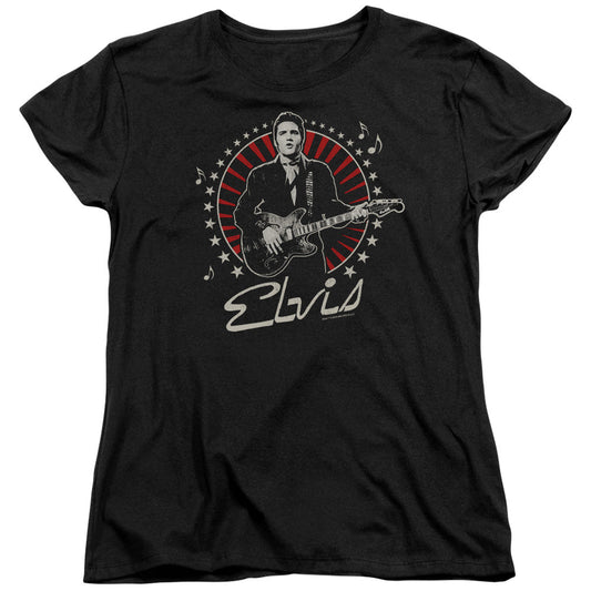 Elvis Presley Stars Womens T Shirt Black Officially Licensed