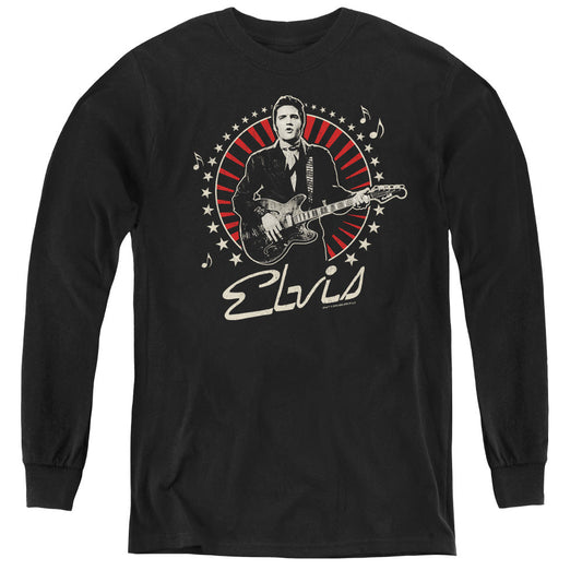 Elvis Presley Stars Long Sleeve Kids Youth T Shirt Black Officially Licensed