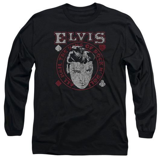 Elvis Presley Hail The King Mens Long Sleeve Shirt Black Officially Licensed Officially Licensed