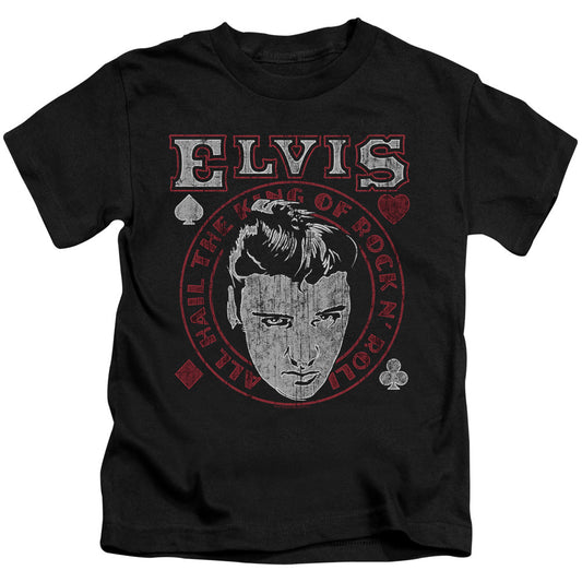 Elvis Presley Hail the King Juvenile Kids Youth T Shirt Black Officially Licensed