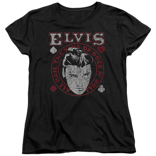 Elvis Presley Hail the King Womens T Shirt Black Officially Licensed