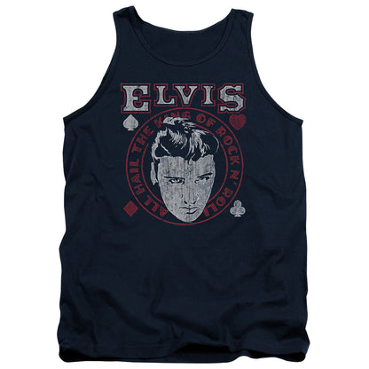Elvis Presley Hail The King Mens Tank Top Shirt Navy Officially Licensed