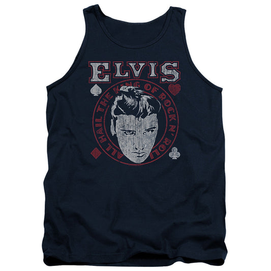 Elvis Presley Hail The King Mens Tank Top Shirt Navy Officially Licensed