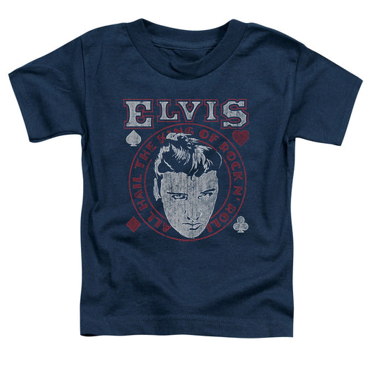 Elvis Presley Hail the King Toddler Kids Youth T Shirt Navy Blue Officially Licensed