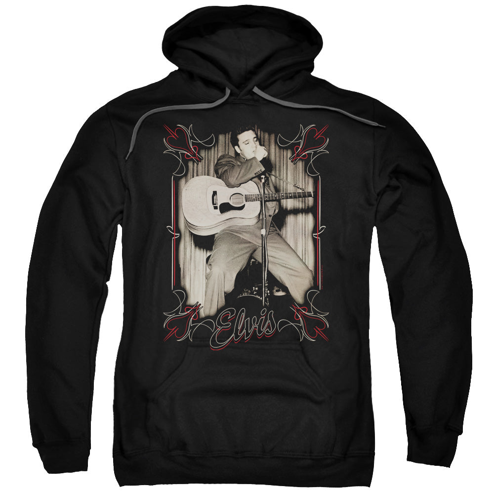 Elvis Presley Elvis Pinstripes Mens Hoodie Black Officially Licensed