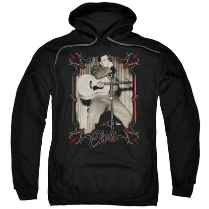 Elvis Presley Elvis Pinstripes Mens Hoodie Black Officially Licensed