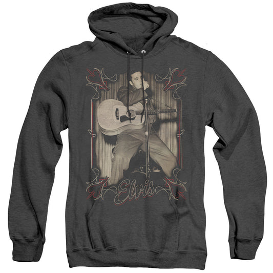 Elvis Presley Elvis Pinstripes Heather Mens Hoodie Black Officially Licensed
