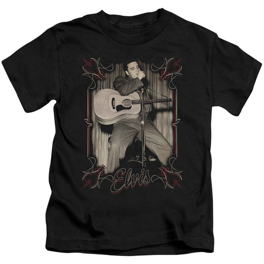 Elvis Presley Elvis Pinstripes Juvenile Kids Youth T Shirt Black Officially Licensed