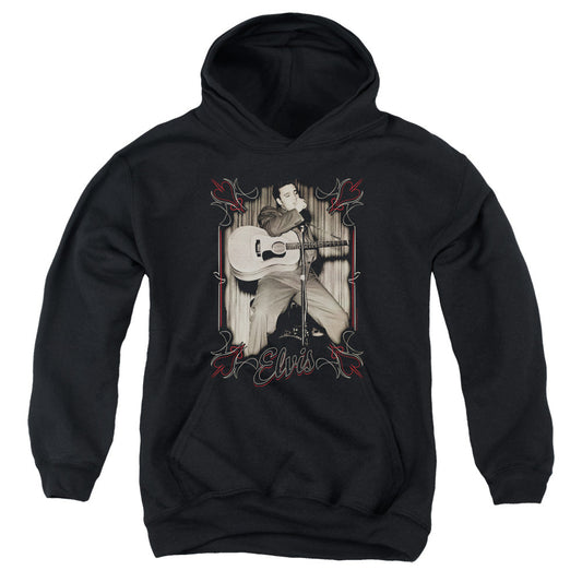 Elvis Presley Elvis Pinstripes Kids Youth Hoodie Black Officially Licensed