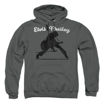 Elvis Presley Overprint Mens Hoodie Charcoal Officially Licensed