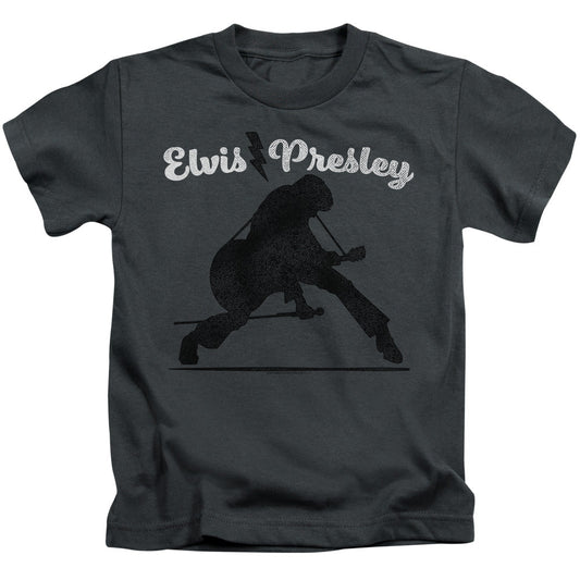 Elvis Presley Overprint Juvenile Kids Youth T Shirt Charcoal Officially Licensed