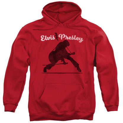 Elvis Presley Overprint Mens Hoodie Red Officially Licensed