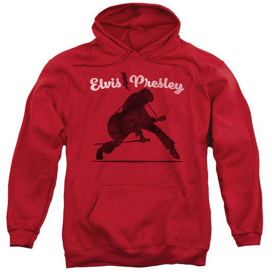 Elvis Presley Overprint Mens Hoodie Red Officially Licensed