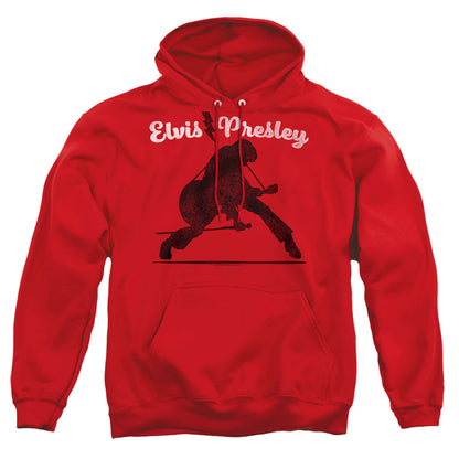 Elvis Presley Overprint Mens Hoodie Red Officially Licensed
