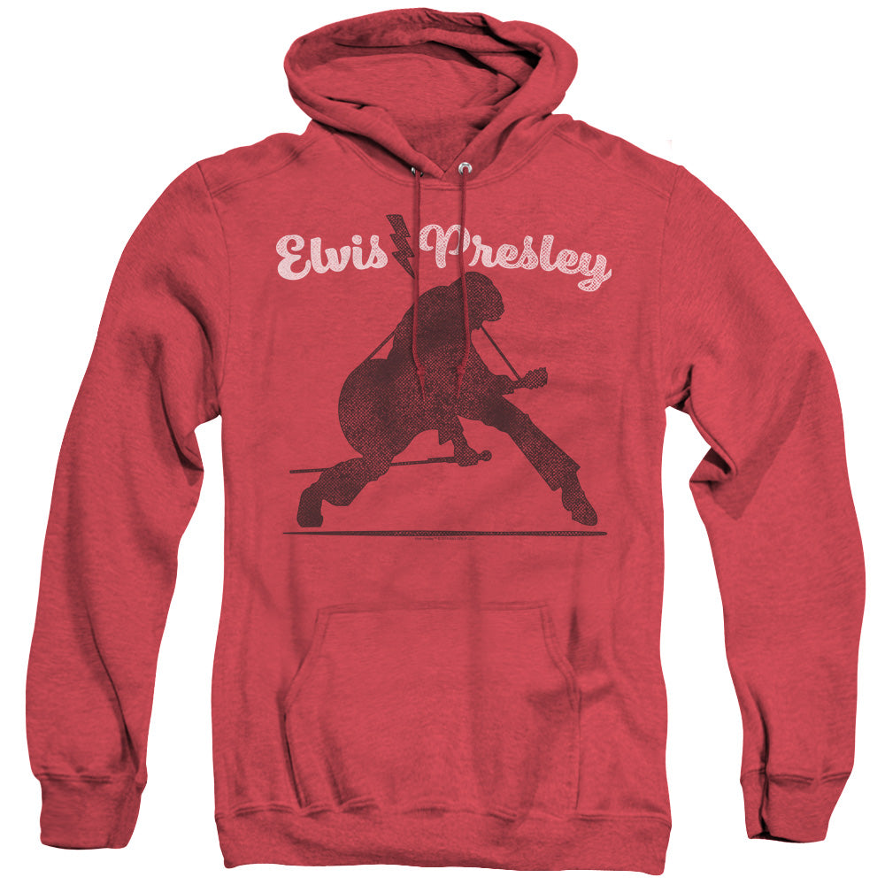 Elvis Presley Overprint Mens Heather Hoodie Red Officially Licensed
