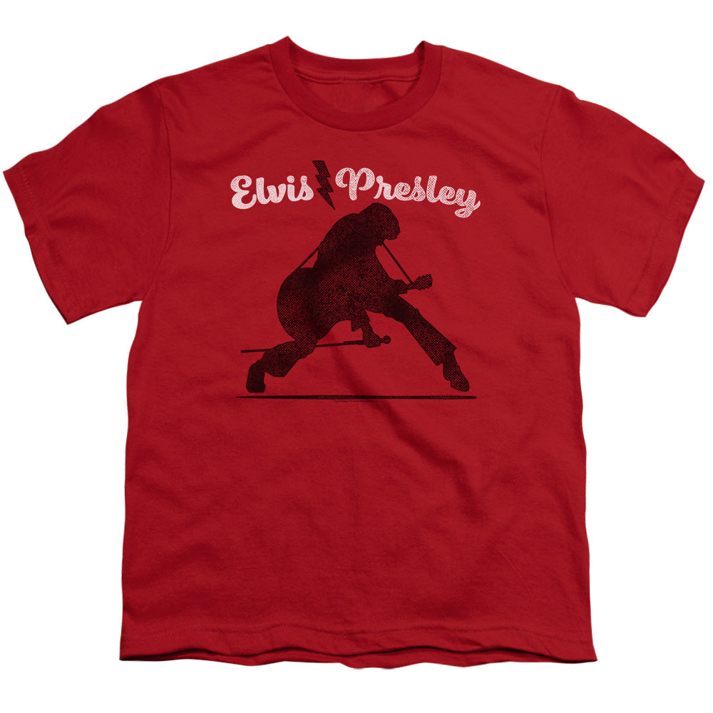 Elvis Presley Overprint Kids Youth T Shirt Red Officially Licensed