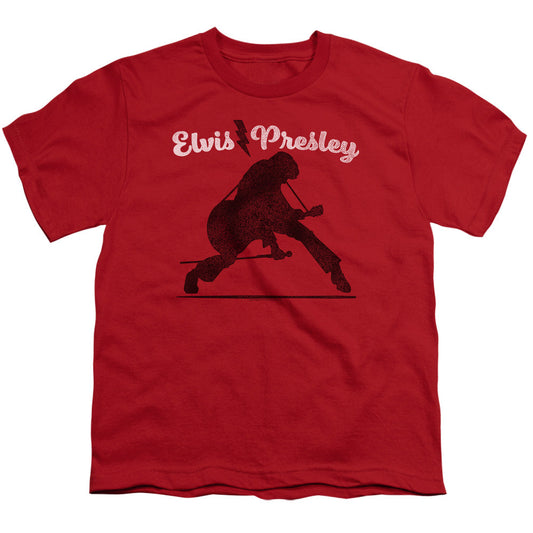 Elvis Presley Overprint Kids Youth T Shirt Red Officially Licensed
