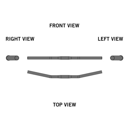 Ergotec Flat-BAR (25.4, GW600, GL190, GH0,12° | Black Sandblasted)