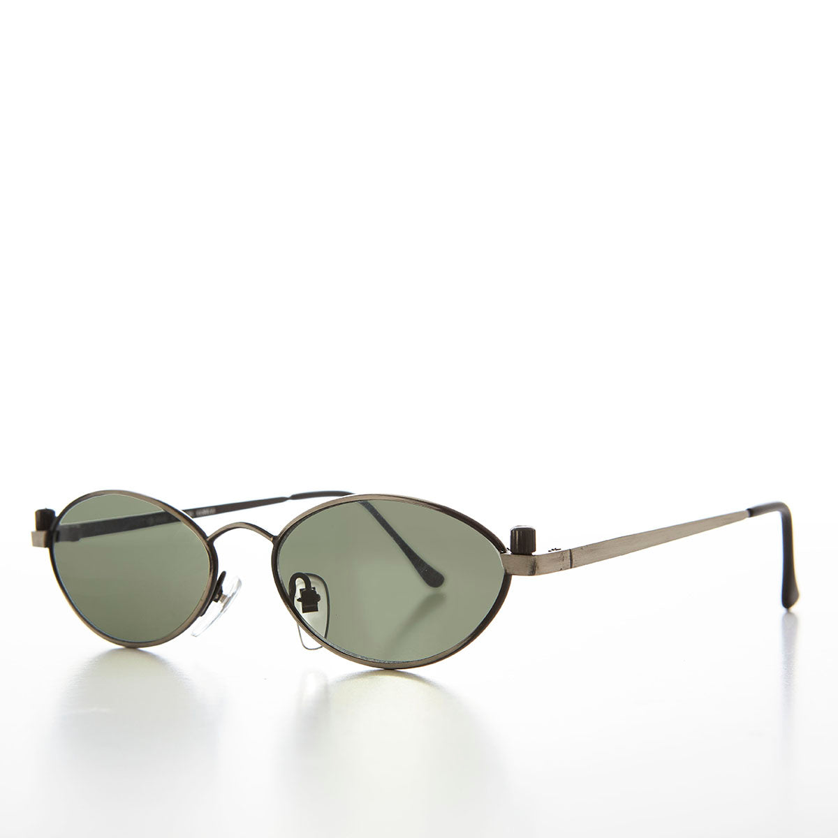 Industrial Metal Frame Oval 90s Steampunk Sunglass - Erin 2