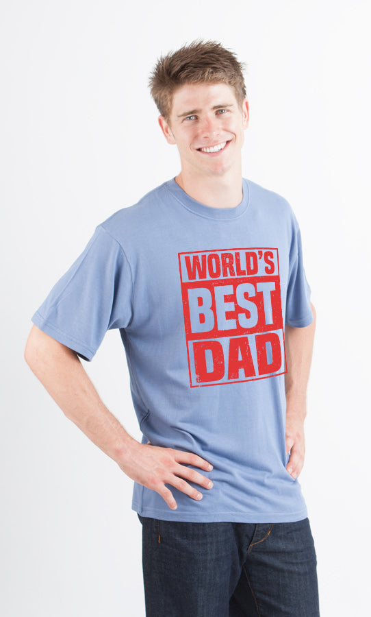 World's Best Dad Men's Bamboo Viscose/Organic Cotton Short Sleeve Graphic T-Shirt
