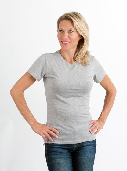 Spun Bamboo Women's Bamboo/Cotton Short Sleeve Crew Neck T-Shirt - Heather Grey