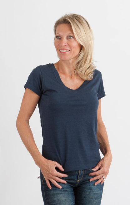 Clearance Women's Bamboo V-Neck Cap Sleeve T-Shirt