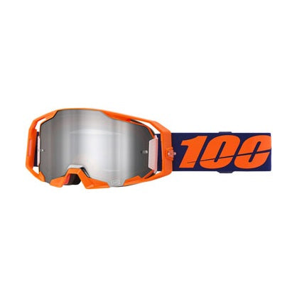 100% ARmatic Goggles - Neon Orange, Mirror Silver Flash Lens