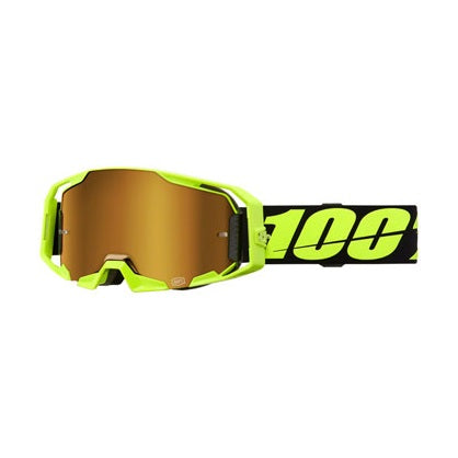 100% ARmatic Goggles - Black/Neon Yellow, Mirror True Gold Lens