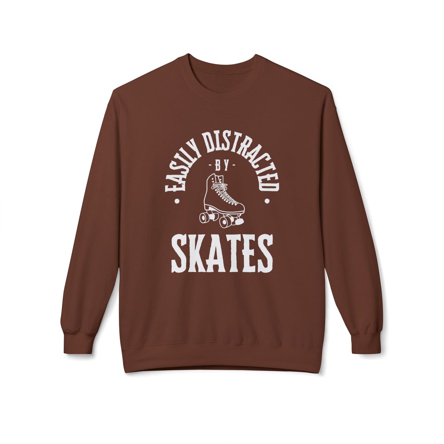 Easily Distracted by Skates Unisex Fleece Crewneck Sweatshirt