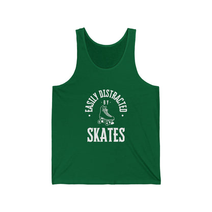 Easily Distracted by Skates Unisex Tank